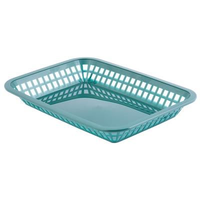 Tablecraft 1077FG Platter Basket - 10 3/4 x 7 3/4 x 1 1/2", Polypropylene, Green, 3 Dozen