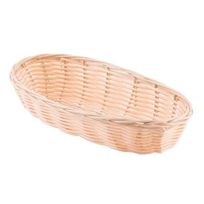 Tablecraft 1117W Handwoven Basket, 9 x 3 1/2 x 2", Polypropylene, Oblong, Beige, 1 Dozen