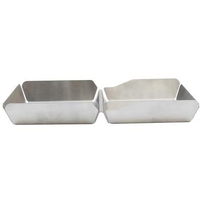 Tablecraft 20003 2 Compartment Burger Box - 11 5/8" x 6 1/4", Stainless Steel