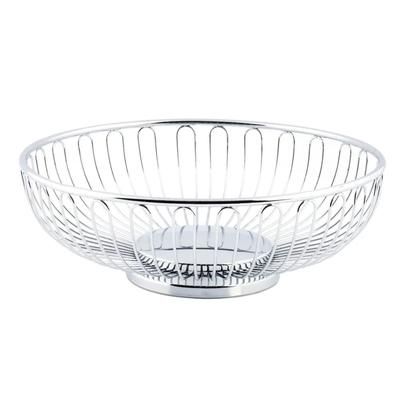 Tablecraft 4170 Round Chalet Basket, 8 1/8 x 2 3/4", Chrome Plated, Silver