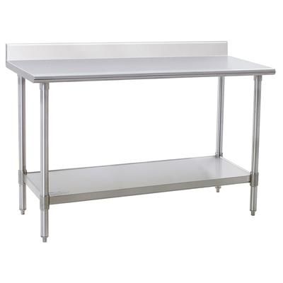 Eagle Group T2460SE-BS 60" 14 ga Work Table w/ Undershelf & 300 Series Stainless Top, 4 1/2" Backsplash, Stainless Steel