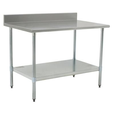 Eagle Group T3048B-BS 48" 16 ga Work Table w/ Undershelf & 430 Series Stainless Steel Top, 4 1/2" Backsplash