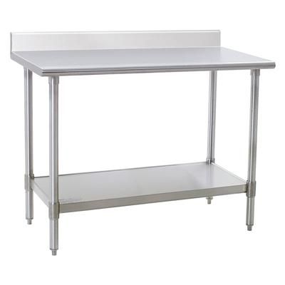 Eagle Group T3048SB-BS 48" 16 ga Work Table w/ Undershelf & 430 Series Stainless Steel Top, 4 1/2" Backsplash