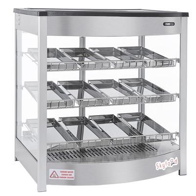 Skyfood FWD3S12P 25 5/8" Full Service Countertop Heated Display Case - 3 Shelves, 120v, Silver