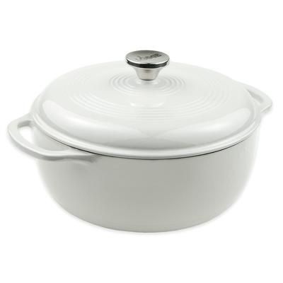 Lodge EC6D13 6 qt Cast Iron Dutch Oven, Enamel, Oyster White