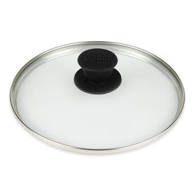 Lodge GL8 8 1/4" Round Tempered Glass Lid w/ Silicone Knob, Clear