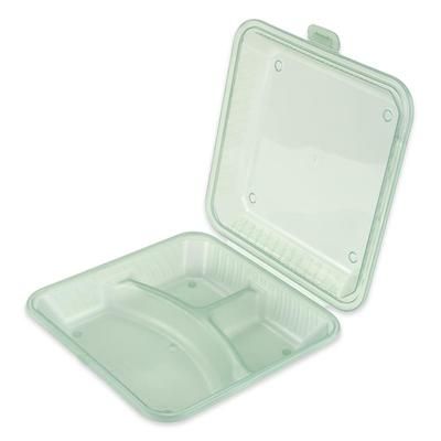GET EC-12-1-JA 9" Square To Go Food Container, Polypropylene, Jade, Green