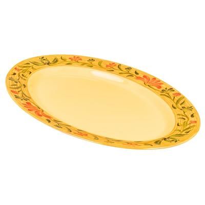 GET OP-618-VN 18" x 13 1/2" Oval Venetian Platter - Melamine, Yellow, 12/Pack