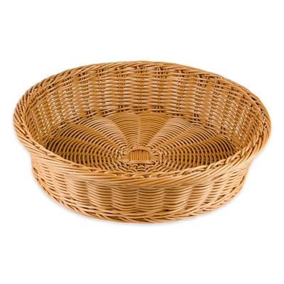 GET WB-1551-HY 15 1/2" Round Bread Basket, Polypropylene, Honey, Brown