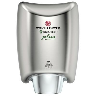 World Dryer K-973P2 Automatic Hand Dryer w/ 10 Second Dry Time - Brushed Stainless, 120v, Silver