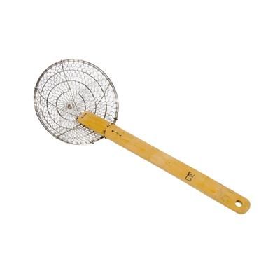 Town 42620 10" Diameter Coarse Mesh Skimmer, Bamboo Handle, Round, Stainless, Silver