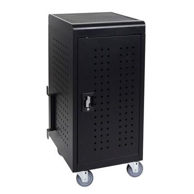 Luxor LLTM24-B 24 Tablet Charging Cart w/ 2 Shelves - 10 ft Cord, Steel, Chrome