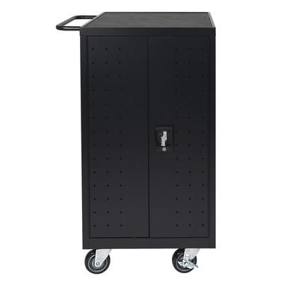 Luxor LLTP18-B 18 Laptop Charging Cart w/ 2 Shelves - 10 ft Cord, Steel, Chrome