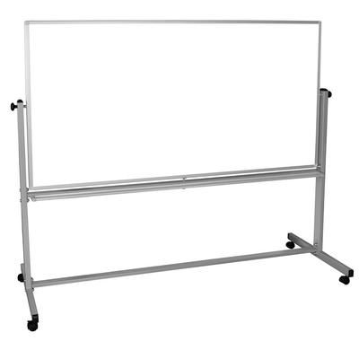 Luxor MB7240WW Reversible Whiteboard w/ 2 Magnetic Sides, 72 x 40", Silver