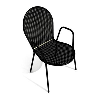 American Tables & Seating 93 Indoor/Outdoor Armchair - Metal, Black, Powder-Coated Aluminum