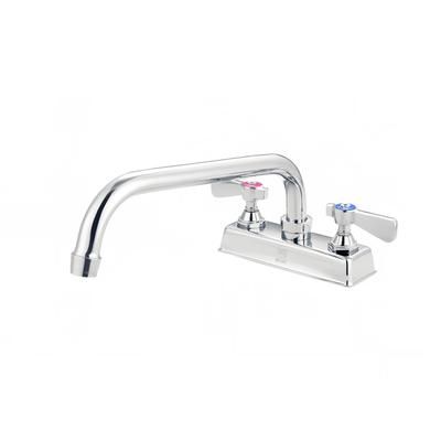 FLO FLO-4212 Deck Mount Faucet - 12" Swivel Gooseneck Spout, 4" Centers, Chrome