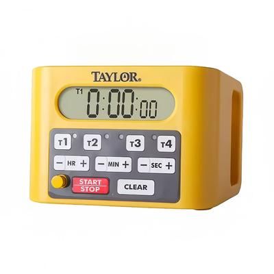 Taylor 5839N 4 Event Digital Timer - 4 1/2" x 6 1/4", Yellow