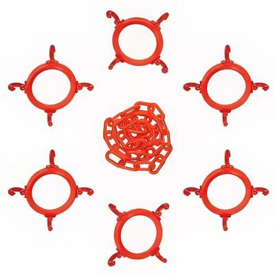 Accuform Signs FBC110 Cone Chain Holder Kit for Standard Traffic Cones - Plastic, Orange, 50' Long Plastic Chain