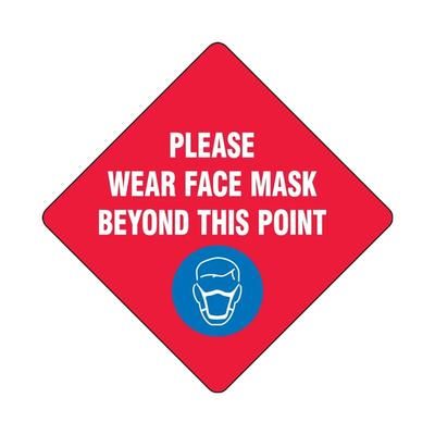 Accuform Signs MFS436 17" "Please Wear a Face Mask" Floor Sign - Laminated Adhesive Vinyl, Red, Laminated Vinyl