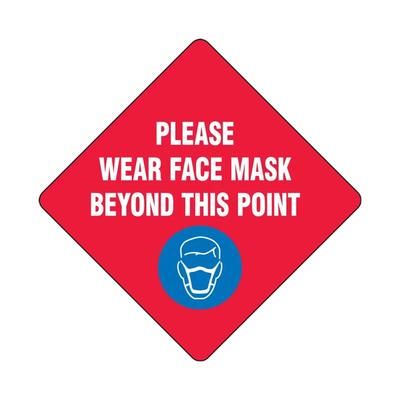 Accuform Signs MFS436 17" "Please Wear a Face Mask" Floor Sign - Laminated Adhesive Vinyl, Red, Laminated Vinyl