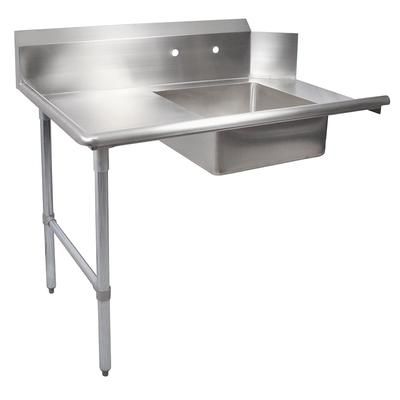 John Boos EDTS8-S30-L72 72" Soiled Dishtable w/ Galvanized Legs & 18 ga Stainless Steel Top, L to R, Stainless Steel Top