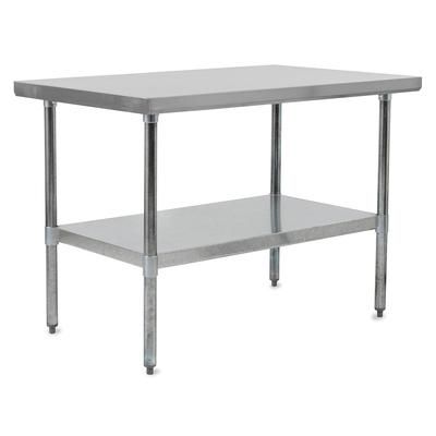 John Boos FBLG3624 36" 18 ga Work Table w/ Undershelf & 430 Series Stainless Steel Flat Top, Stainless Steel Top