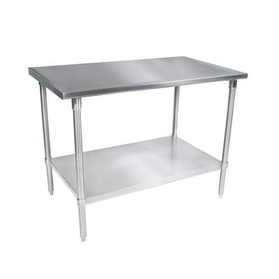 John Boos ST4-24108GSK 108" 14 ga Work Table w/ Undershelf & 300 Series Stainless Steel Flat Top