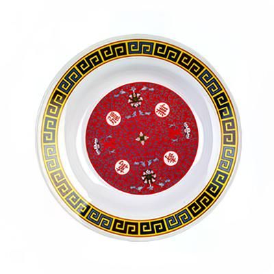 Thunder Group 1107TR 7" Round Longevity Soup Plate - Melamine, Red/White, Multi-Colored