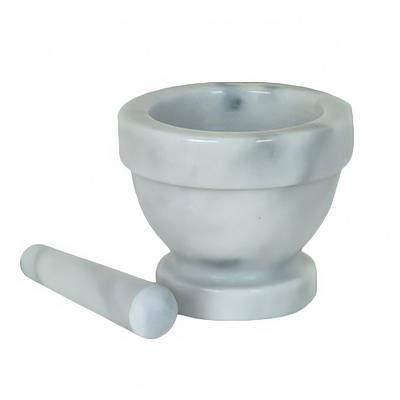 Thunder Group MRGR001 4" Mortar and Pestle, Marble, Gray