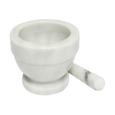 Thunder Group MRGR001 4" Mortar and Pestle, Marble, Gray