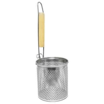 Thunder Group SLNS536 5 1/2" Mesh Noodle Skimmer - Wood Handle, Stainless Steel