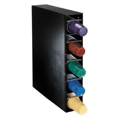 Dispense-Rite PL-CT-5BT Cup Dispenser, Cabinet, 5 Compartment, All Cup Types, One Size Fits All, Black Polystyrene