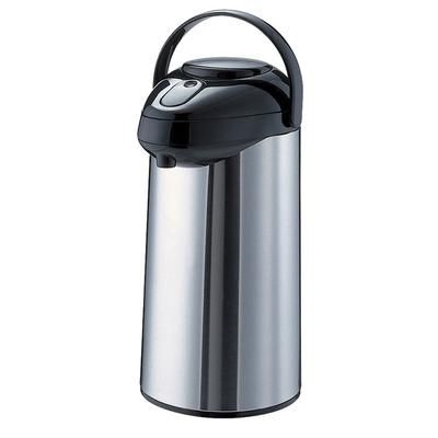 Service Ideas SSA375 3 3/4 Liter Push Button Airpot, Stainless Steel Liner, Silver