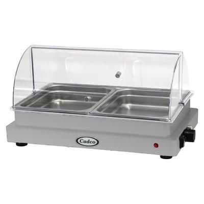 Cadco WTBS-2N-HD 24" Countertop Buffet Warmer w/ 2 Half Size Pans - Stainless, 120v, Silver