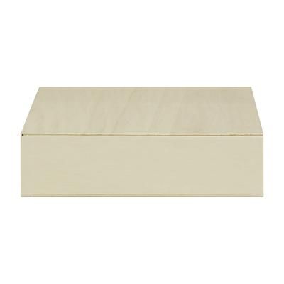 VerTerra TG-CB-8X1 Collapsible To Go Box w/ Attached Lid - 8" x 11" x 3", Balsa Wood/Rice Paper, Beige