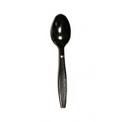 Empress E179002 (41754) Heavy Weight Disposable Teaspoons - Plastic, Black, Unwrapped