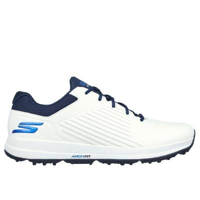 Skechers Men's GO GOLF Elite 5 - GF Shoes | Size 10.0 | White/Navy | Synthetic/Textile | Arch Fit