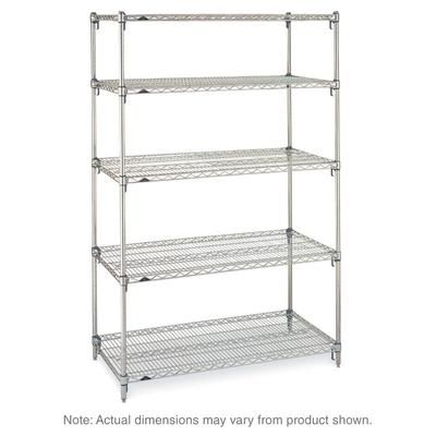 Metro 5A527C Super Adjustable Super Erecta Chrome Wire Shelf Kit - 30"W x 24"D x 74"H, 5 Shelves, Silver