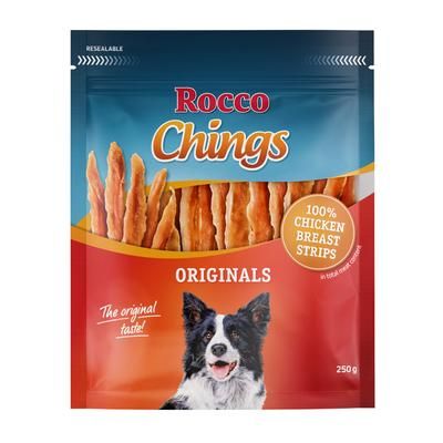 12x250g Rocco Chings Originals Chicken Strips Dog Chew