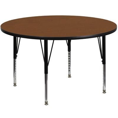 Flash Furniture XU-A42-RND-OAK-H-P-GG 42" Round Activity Table - Laminate Top, Oak, Brown
