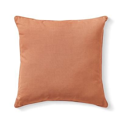 Sunbrella Piped Outdoor Pillow - 20" Square, 20" Square/Coral - Grandin Road
