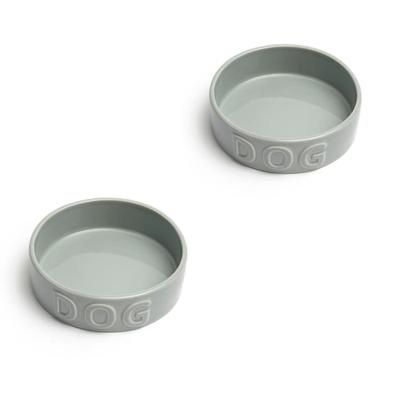 Grey Classic Pet Bowl, 0.5 Cup, Set of 2, Small, Gray