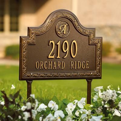 Stratford Personalized Address Plaques - Lawn Plaque, Bronze Lawn Plaque, Standard - Frontgate