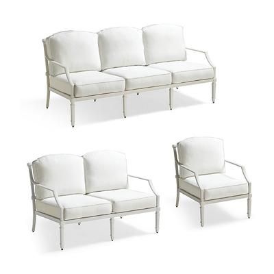Whittaker Seating Replacement Cushions - Ottoman, Custom Sunbrella Rain, Rain Sailcloth Cobalt - Frontgate
