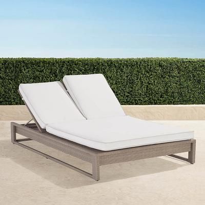 Palermo Double Chaise Lounge in Dove Wicker - Sunbrella Rain, Rain Dove - Frontgate