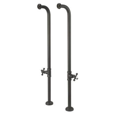 Randolph Morris Single Offset Freestanding Tub Supply Lines - Matte Black RMH399-MB