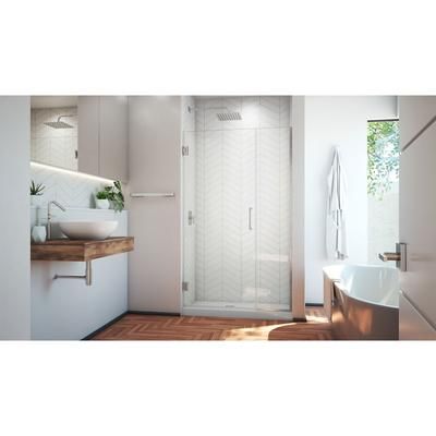 Dreamline DreamLine Unidoor Plus 41 - 41 1/2 inch W x 72 inch H Frameless Hinged Shower Door in Brushed Nickel SHDR-244107210-04