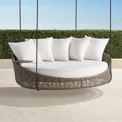 Coraline Hanging Daybed with Cushions - Standard, Rain Glacier - Frontgate