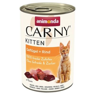 12x400g Poultry & Beef Kitten Carny Animonda Wet Cat Food
