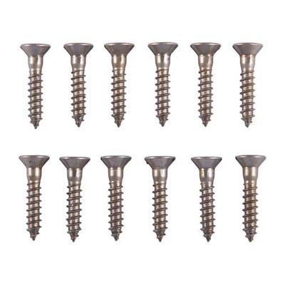 Brownells Unplated Steel Flat Head Wood Screw Kit - 6x3/4" Steel Flat Head Wood Screws Blued 12 Pack